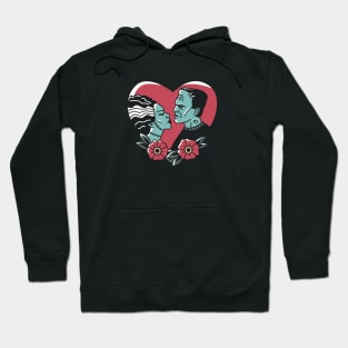 Frankenstein's Monster & Bride Heart-Shaped Valentine Hoodie